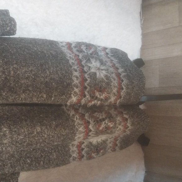 Style&co. Woman Long Grey Hooded Duster Snowflake Cardigan Nordic - Picture 6 of 8